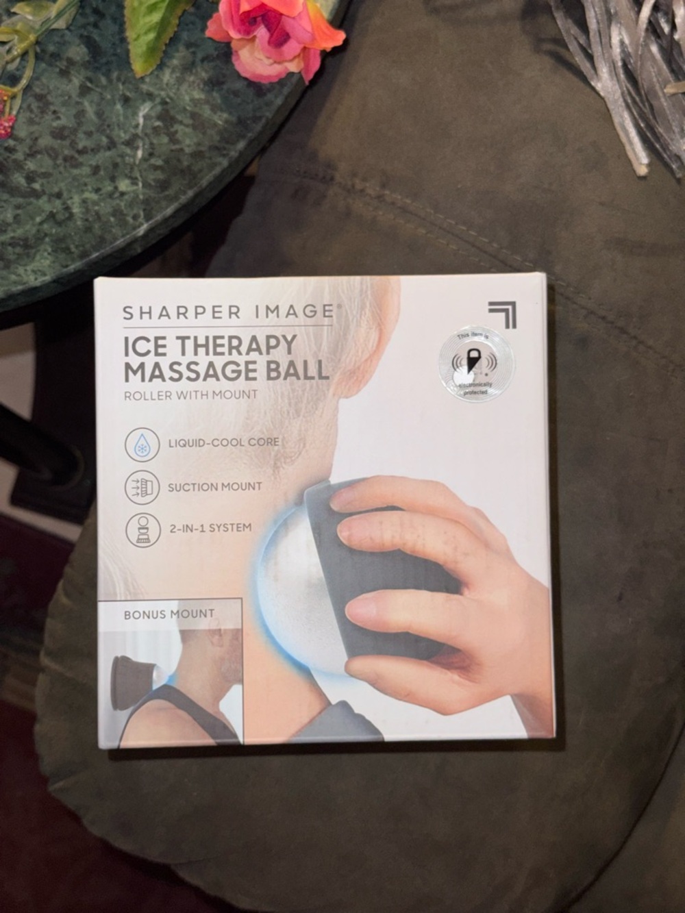 Sharper Image Ice Therapy Massage Ball - White & Gray